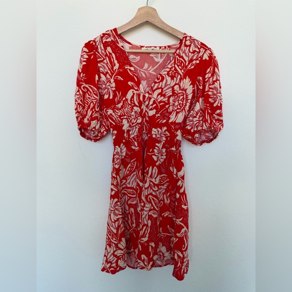 Anthropologie Abel the Label Floral Sundress Red Pink white size small - Picture 2 of 6